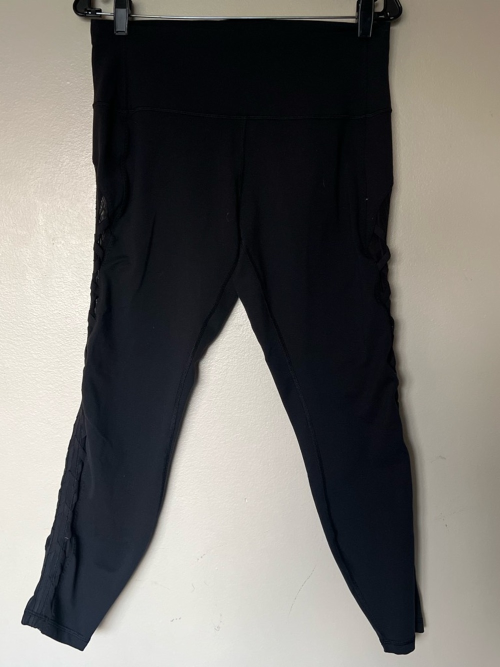 lululemon athletica Black High-Rise Leggings with Side Mesh Detail